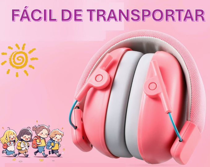 Protector Auditivo Niños 26db Snr Ajustables 3-14 Años (Rosado)