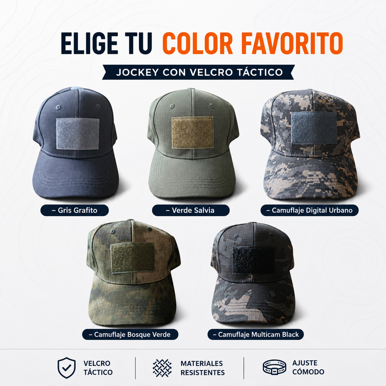 Jockey Táctico con Panel de Velcro – Color a Elección