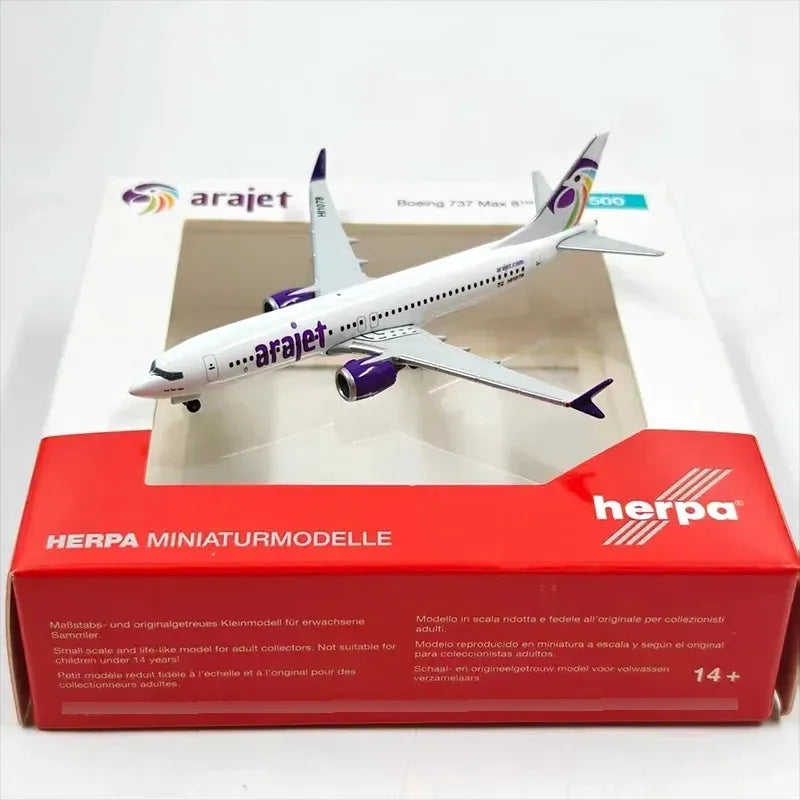 Avión A Escala Arajet Boeing B737 Max 8 1:500 Herpa
