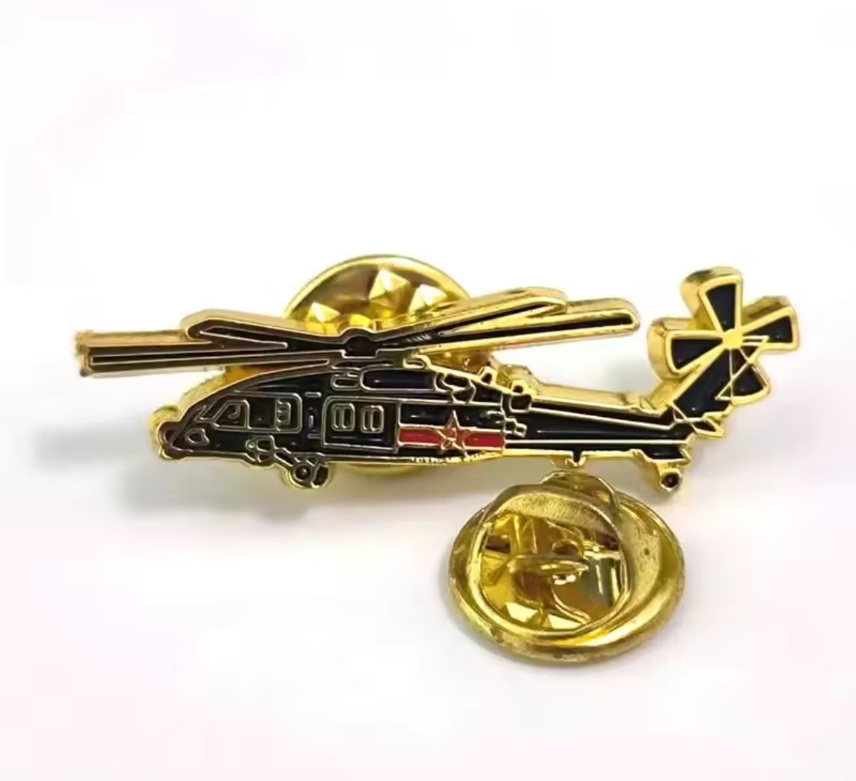 Pin Helicóptero Black Hawk estrella roja